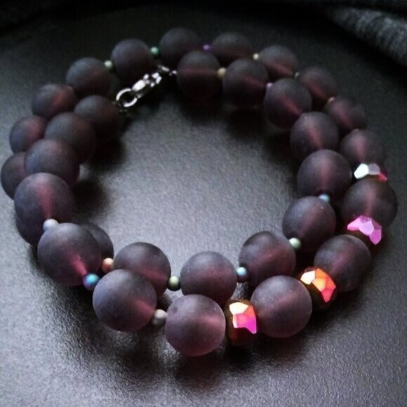 SET!!! Deepest Mauve & Sparkling Mango + Plum - Wrap Bracelet + Earring Set!!! - Picture 3 of 8